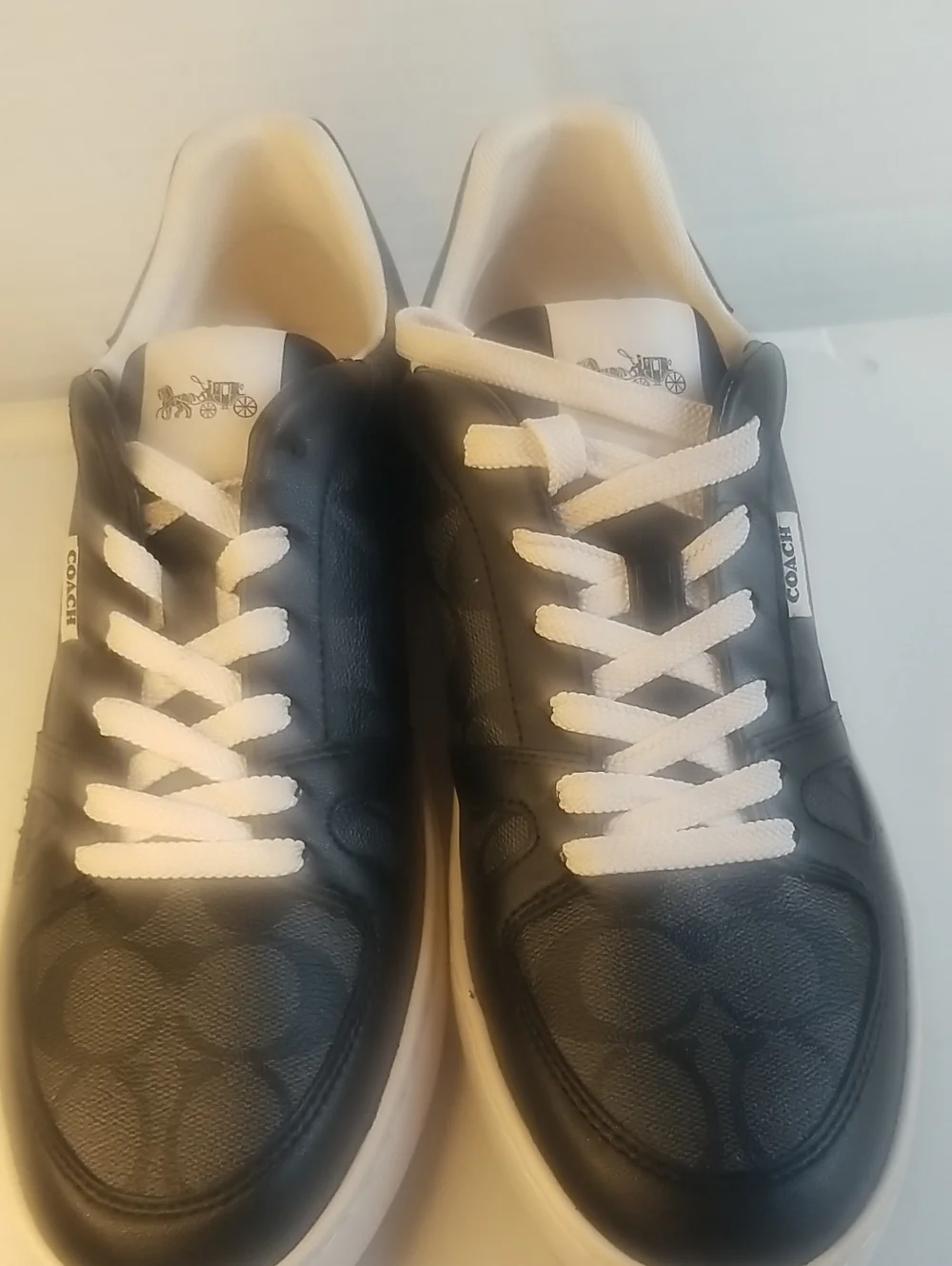 Coach Black and White Men’s Signature Low-Top Sneakers
